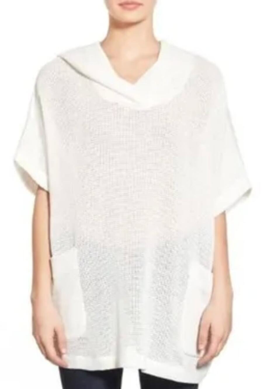 Standard James Perse Ivory Mesh Hoodie Top size 0 in White